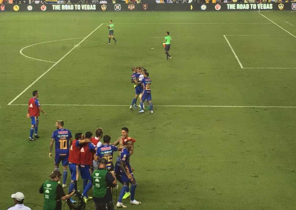 Tigres after winning Leagues Cup Semifinal